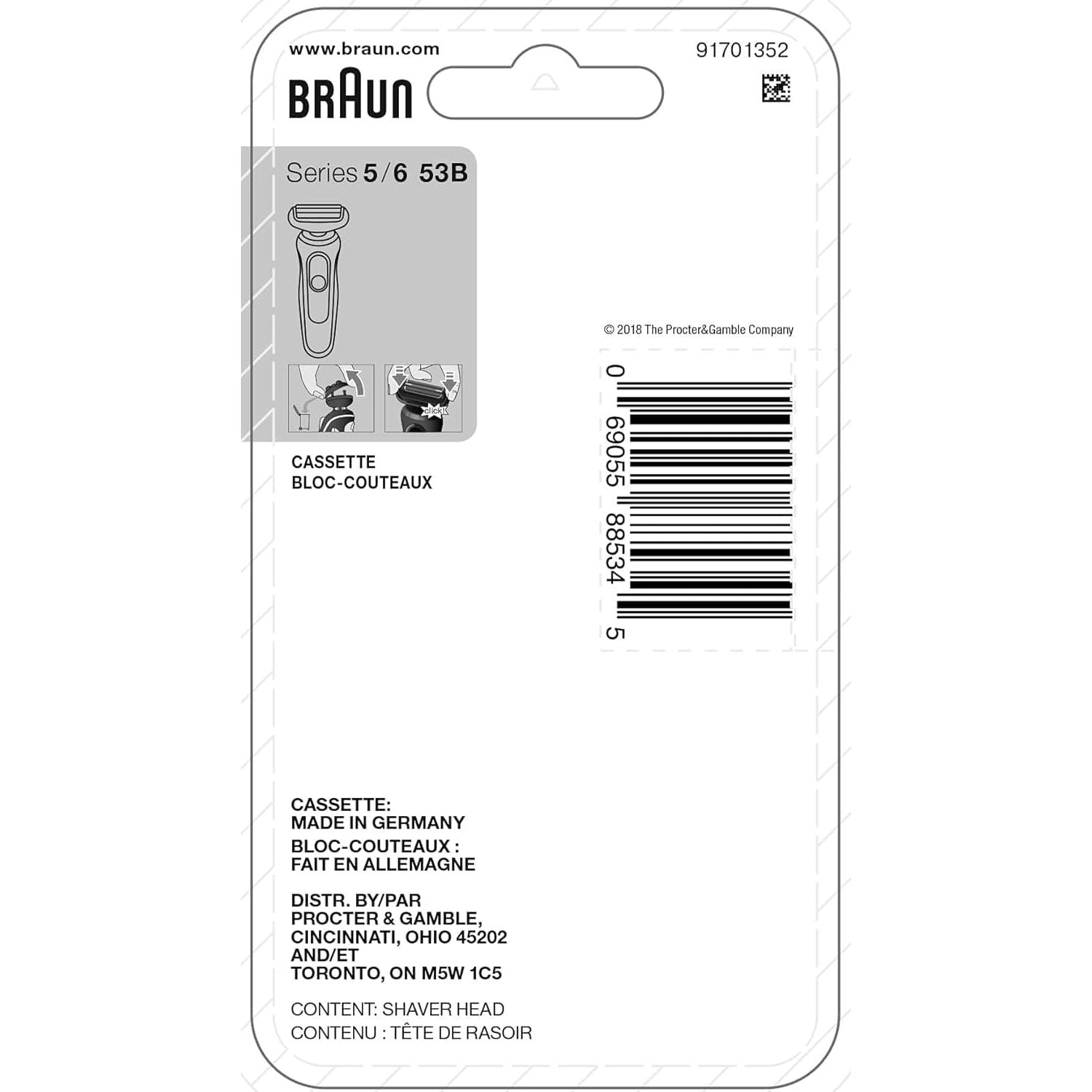 Buy Braun,Braun Series 5 and 6 New Generation Electric Shaver Replacement Head - 53B - Compatible with Razors 5020s, 5018s, 5050cs, 6020s, 6075cc, 6072cc - Gadcet | UK | London | Scotland | Wales| Near Me | Cheap | Pay In 3 | Hair Clipper & Trimmer Accessories